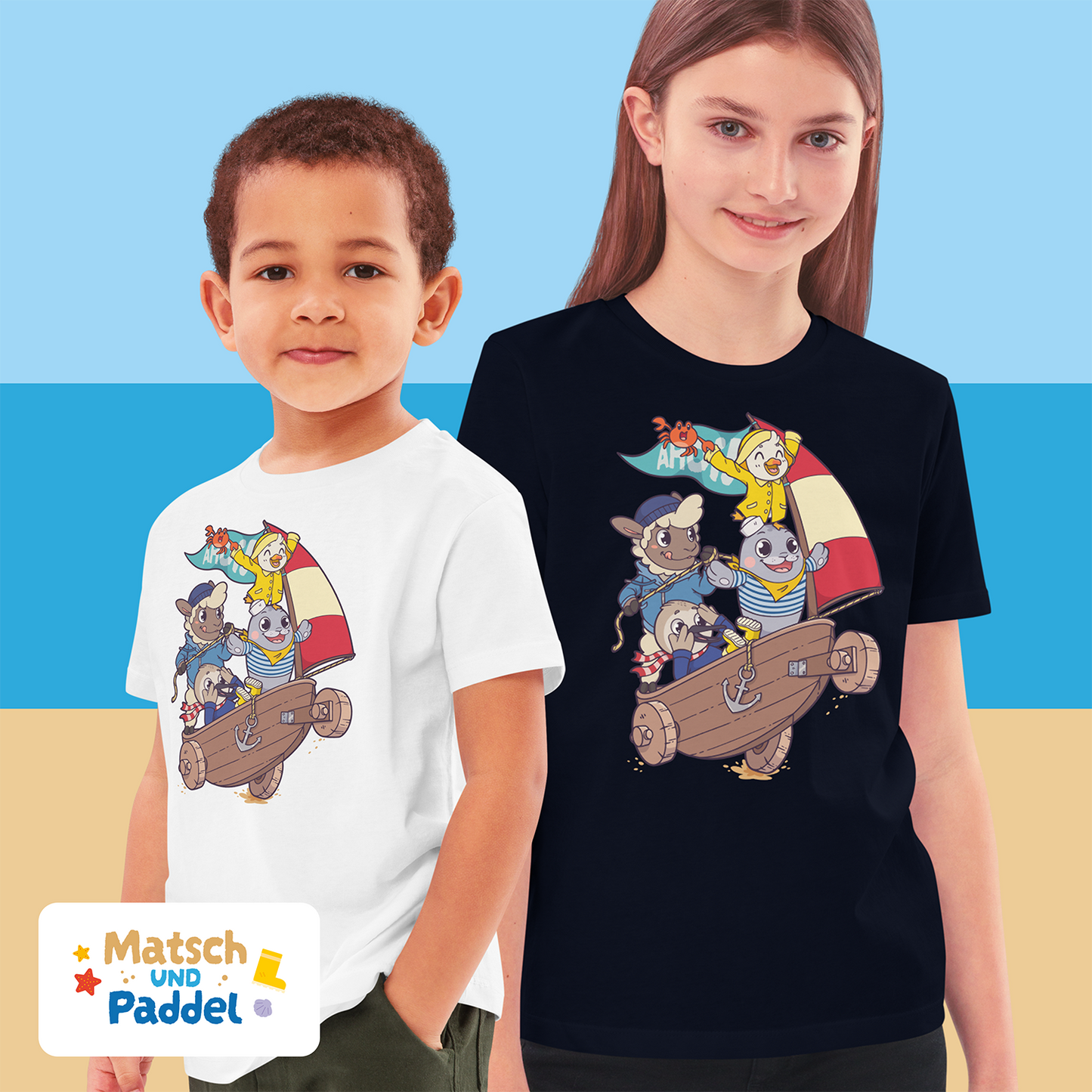 Kinder T-Shirt "Strandsegler" (Bio-Baumwolle)