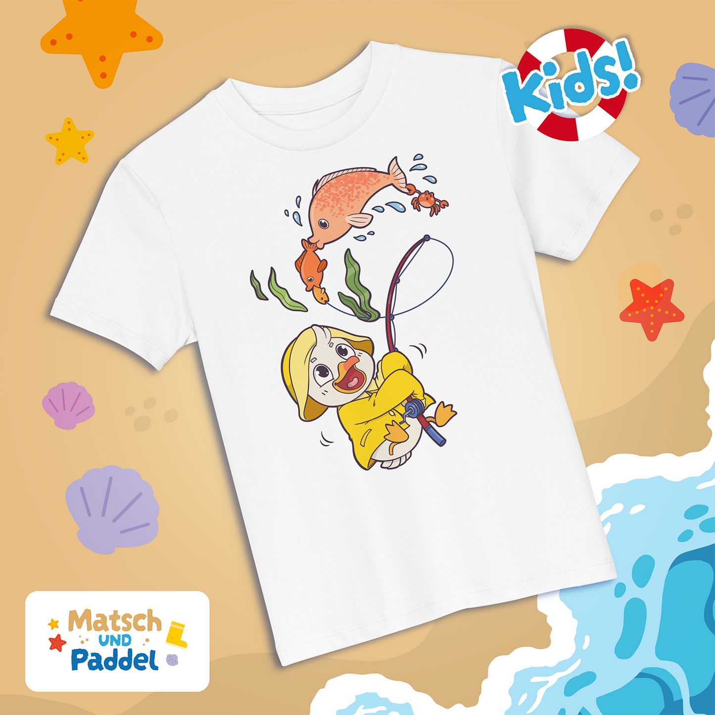 Kinder T-Shirt "Angeln" (Bio-Baumwolle)