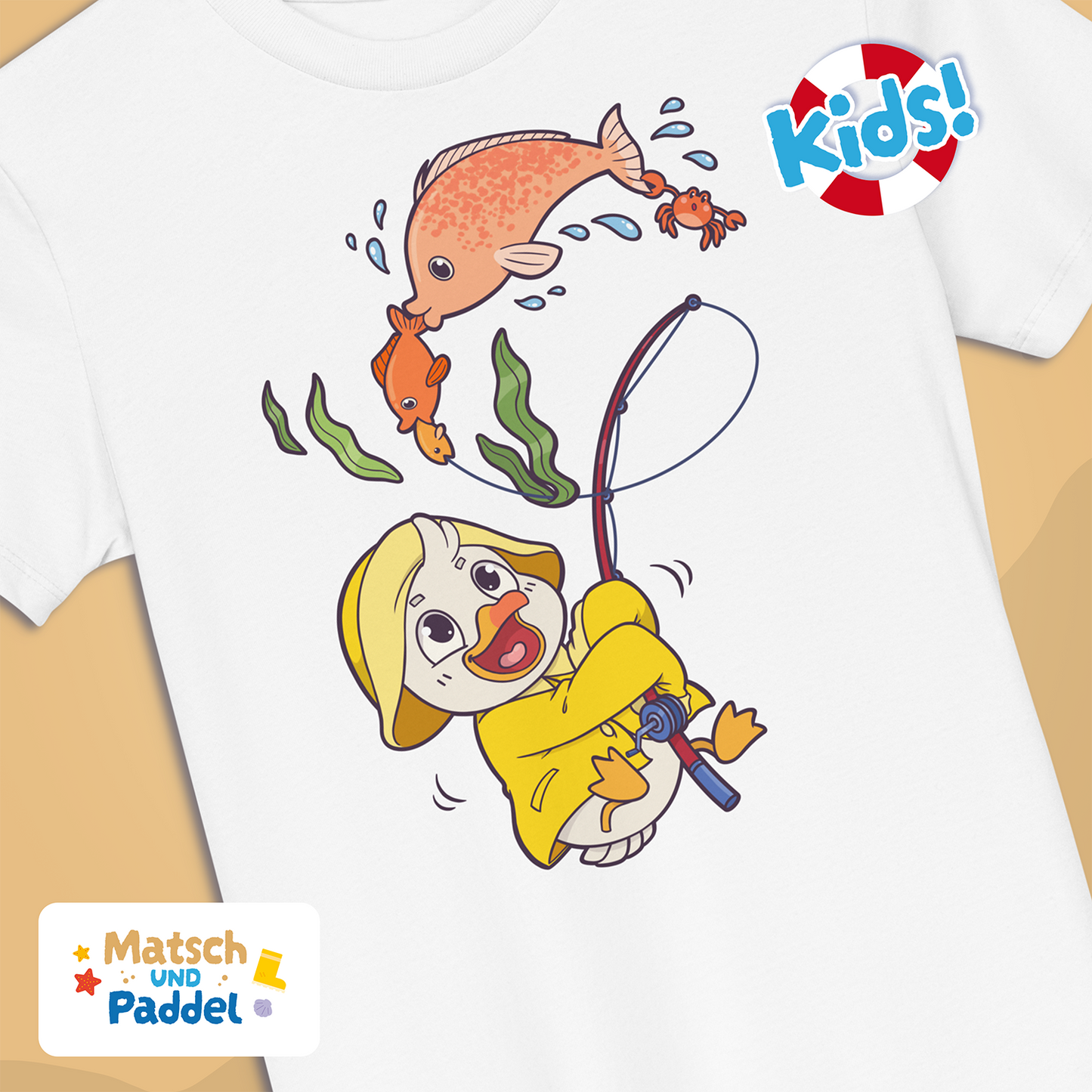 Kinder T-Shirt "Angeln" (Bio-Baumwolle)