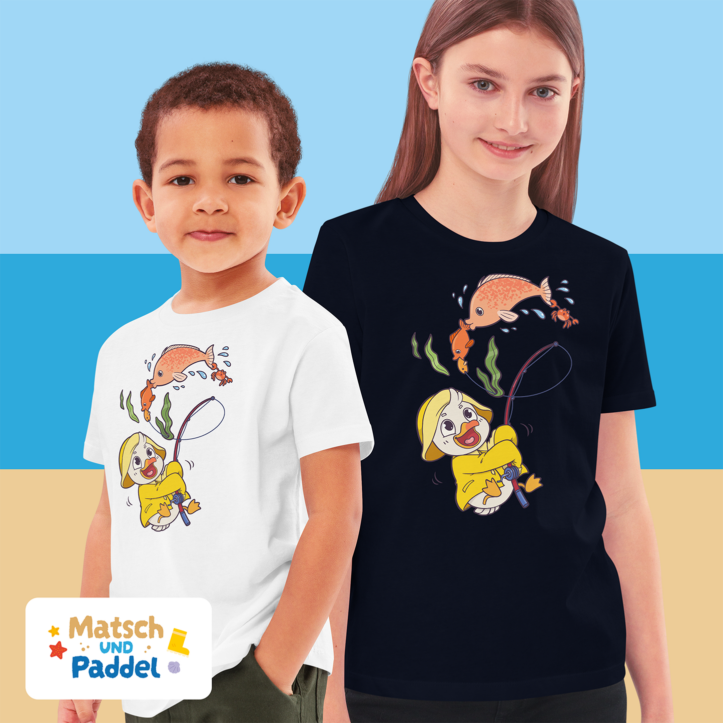 Kinder T-Shirt "Angeln" (Bio-Baumwolle)