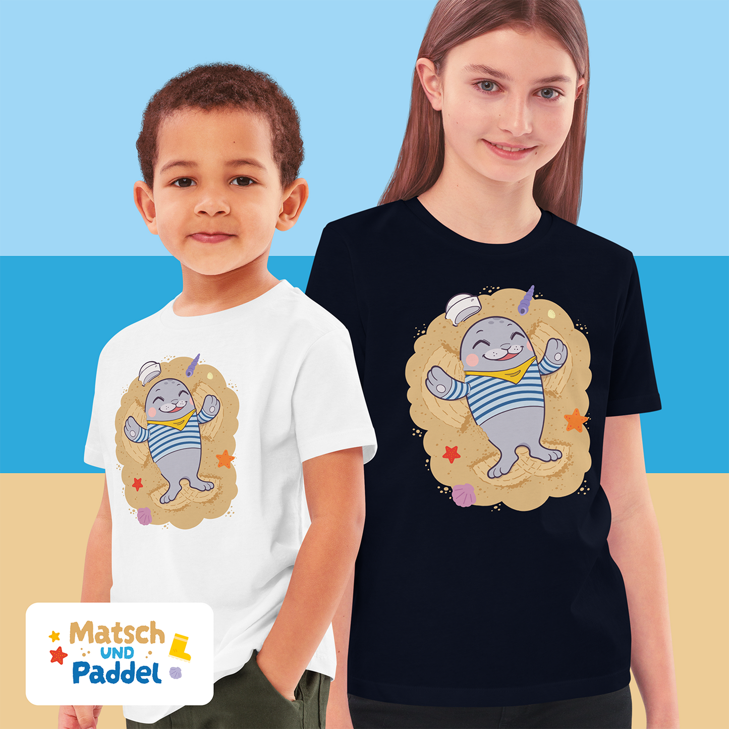 Kinder T-Shirt "Strandengel" (Bio-Baumwolle)