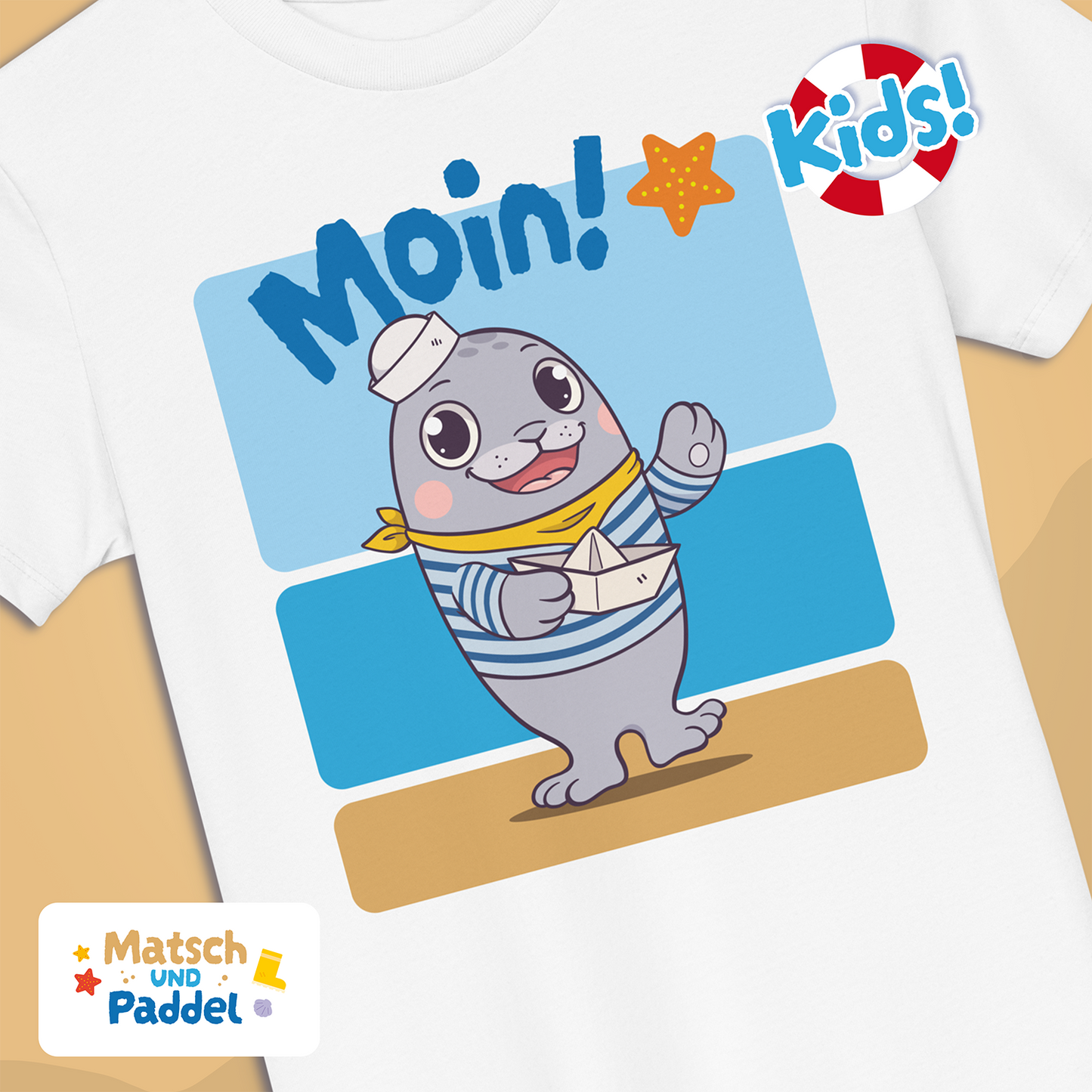 Kinder T-Shirt "Moin!" (Bio-Baumwolle)