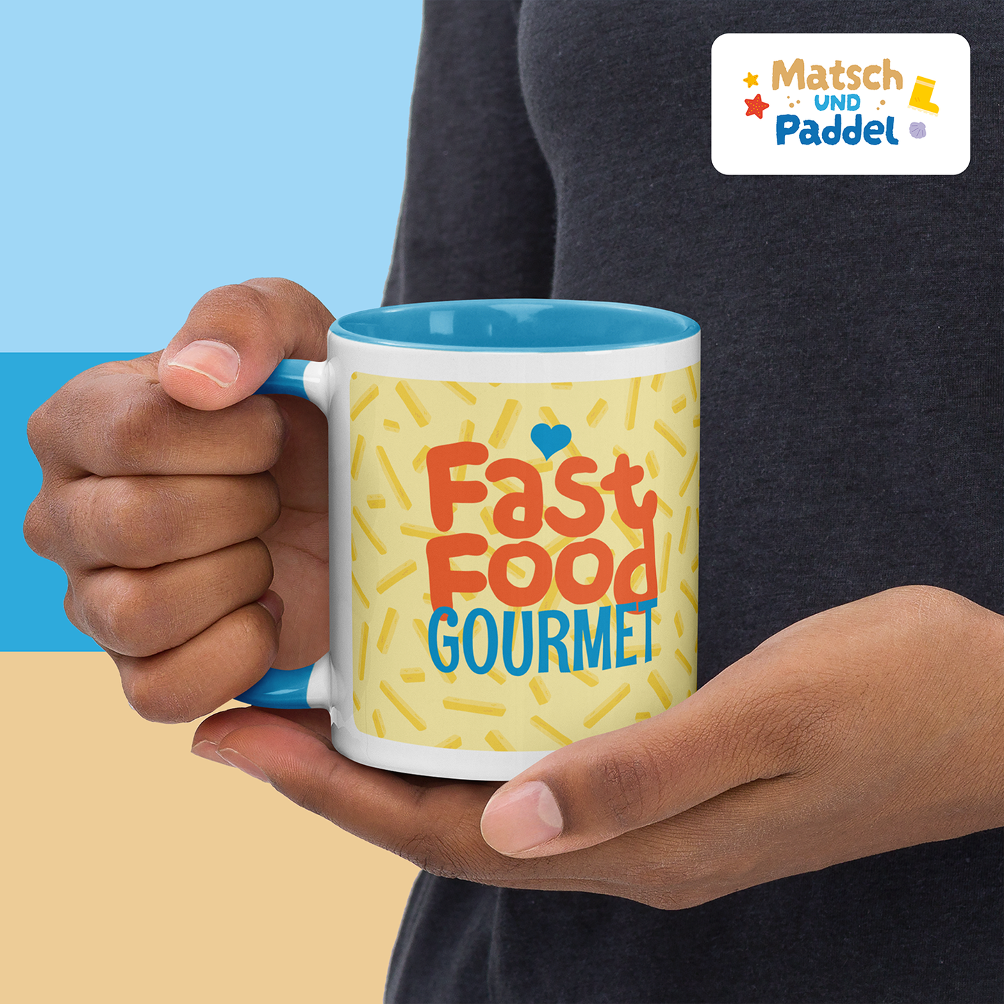 Tasse "Fast Food Gourmet" (mit farbiger Innenseite)