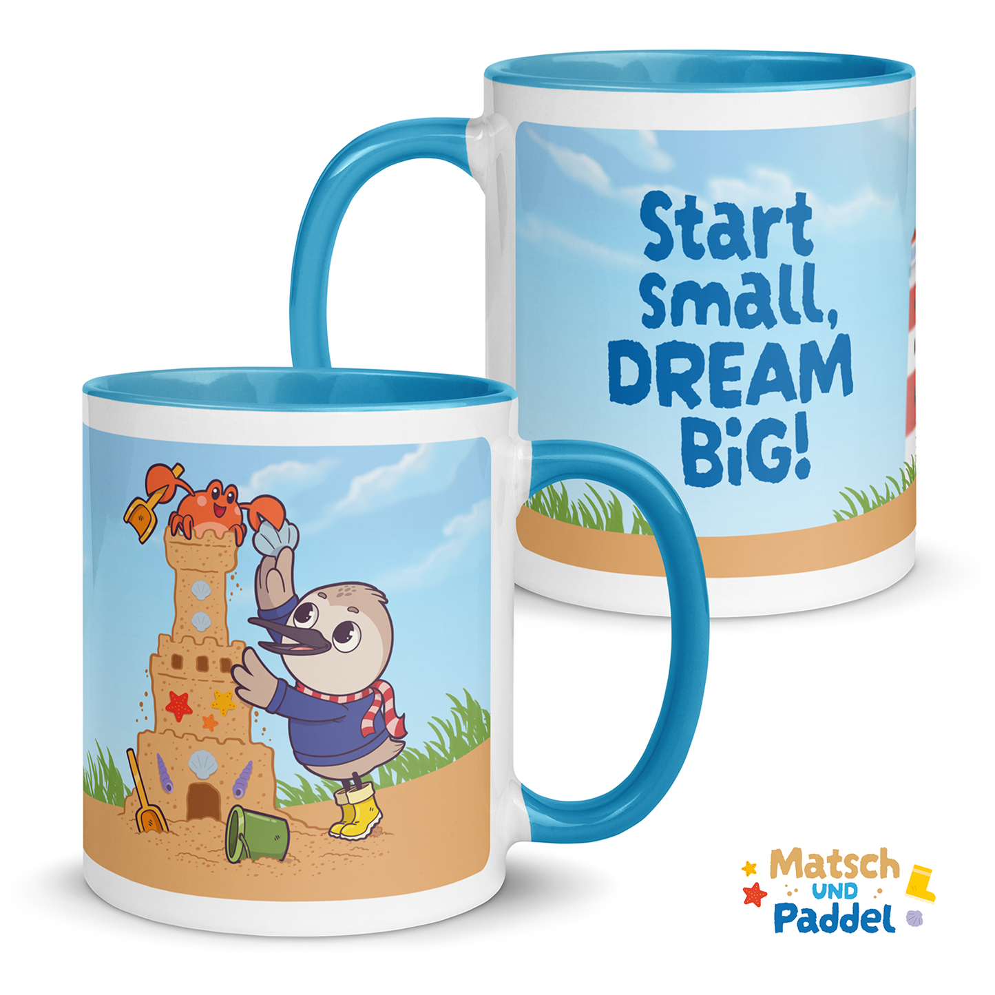 Tasse "Start small, dream BIG" (mit farbiger Innenseite)