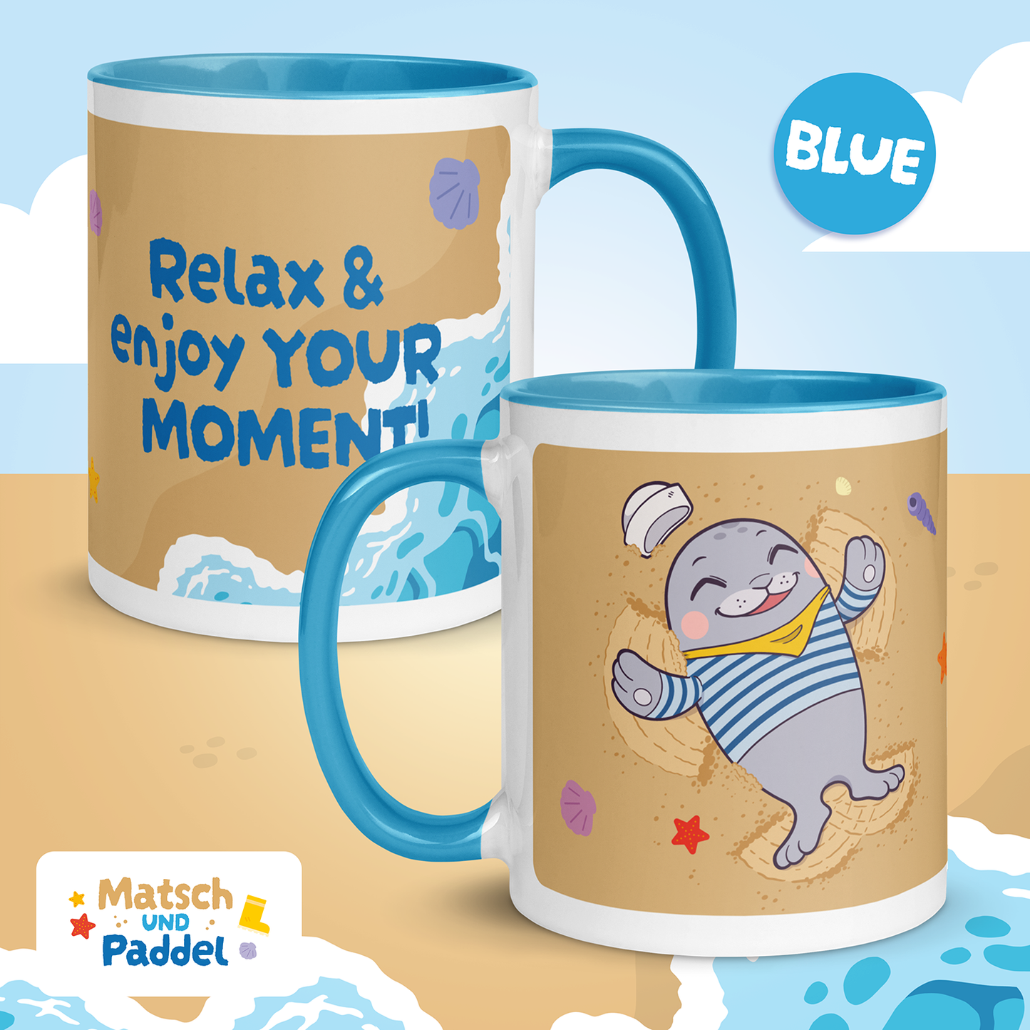 Mug "Relax &amp; Enjoy" (with colored inside)