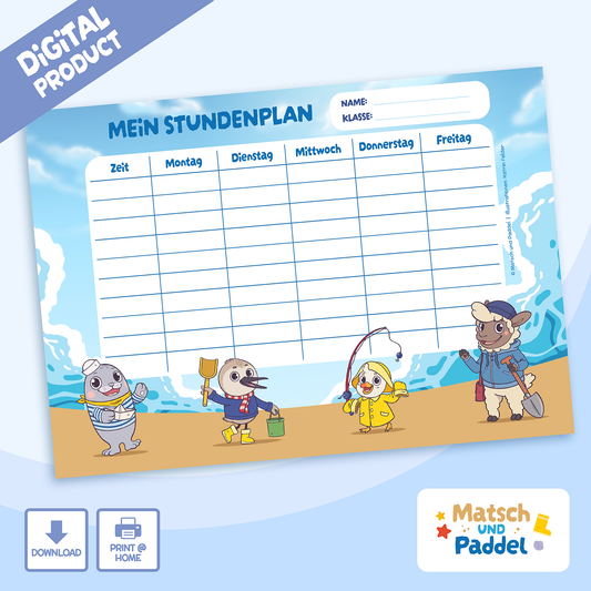 Stundenplan "Matsch und Paddel" Motiv 1 [DOWNLOAD]