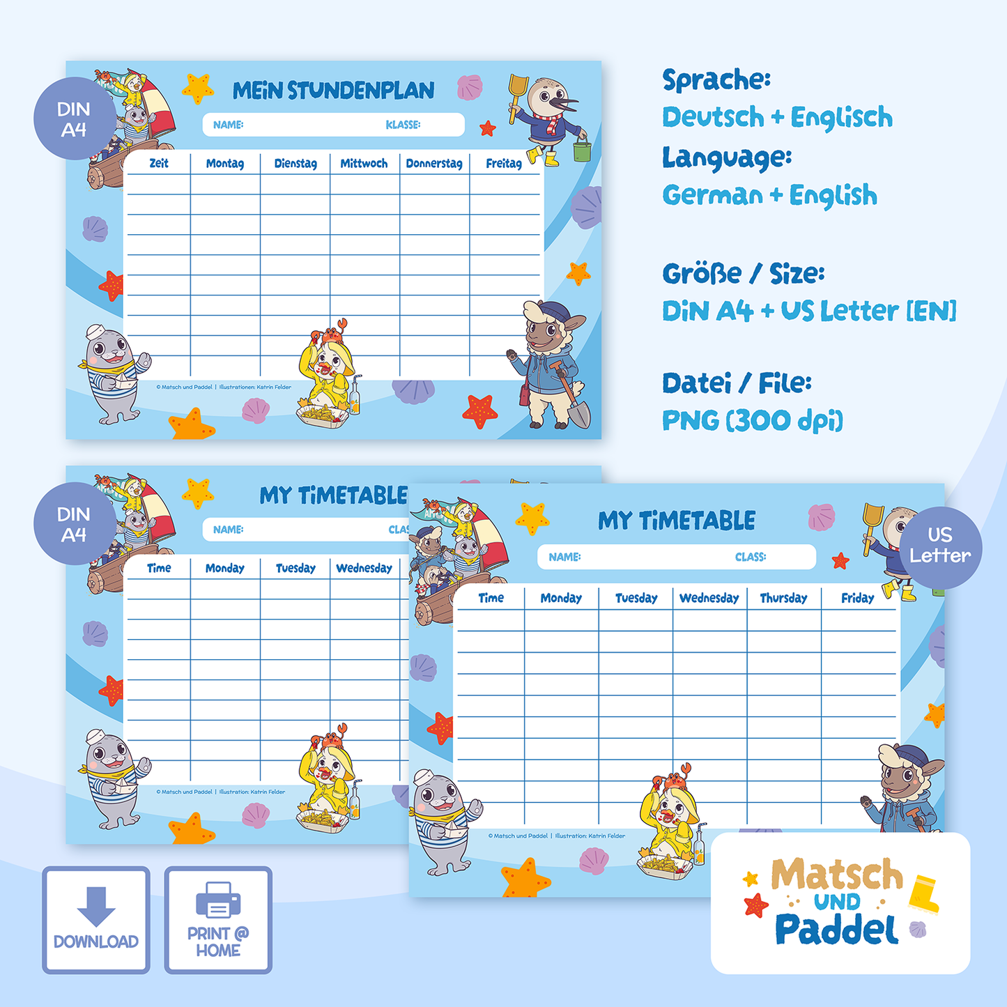 Stundenplan "Matsch und Paddel" Motiv 2 [DOWNLOAD]