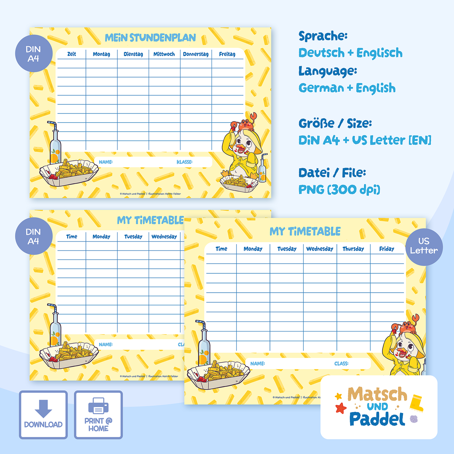 Stundenplan "Matsch und Paddel" Motiv 5 [DOWNLOAD]