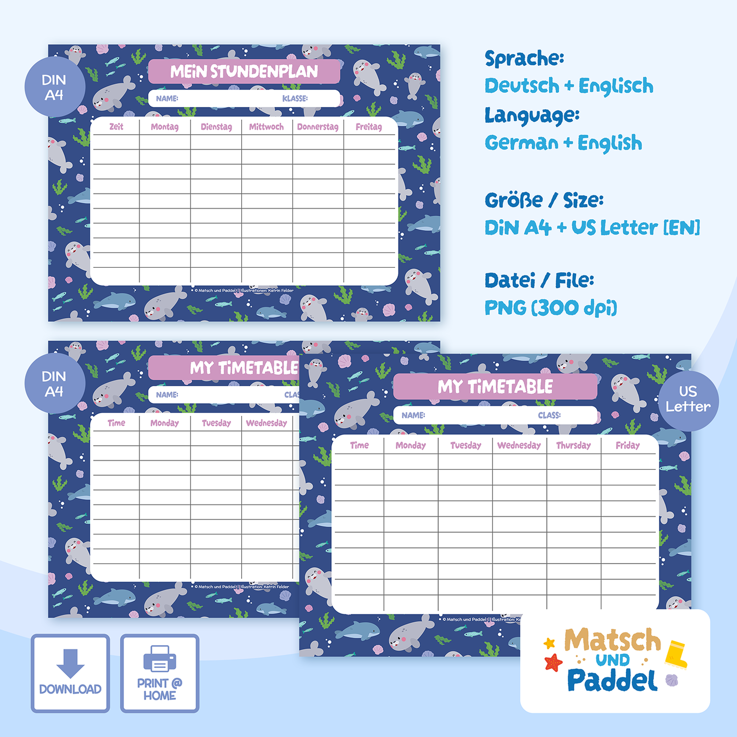 Stundenplan "Matsch und Paddel" Motiv 9 [DOWNLOAD]