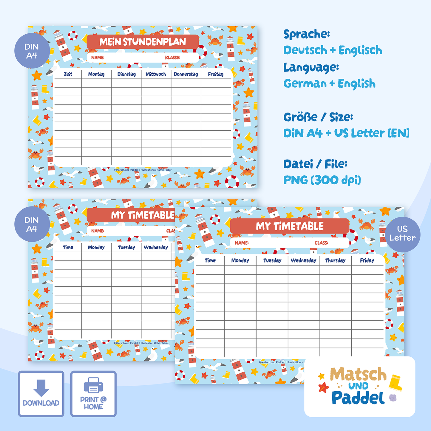 Stundenplan "Matsch und Paddel" Motiv 10 [DOWNLOAD]