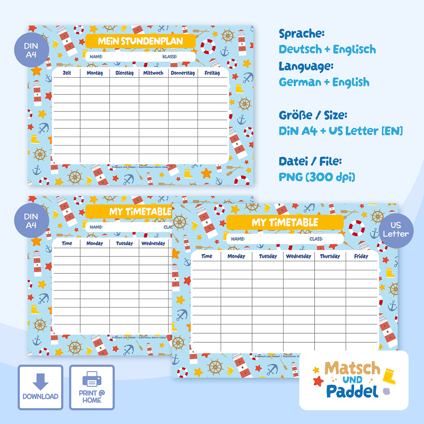 Timetable "Mud and Paddle" Motif 11 [DOWNLOAD]